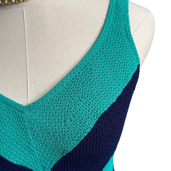 Vintage Robbie Len waffle knit Chevron leotard swimsuit size S/M - Picture 2 of 6